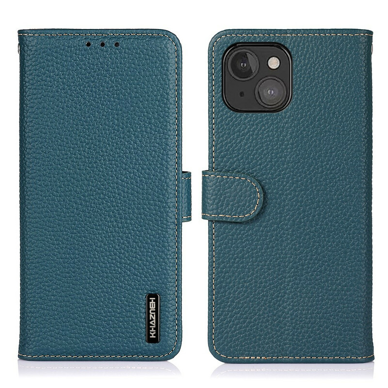 Case iPhone 13 Mini Genuine Leather Litchi KHAZNEH