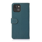 Case iPhone 13 Mini Genuine Leather Litchi KHAZNEH