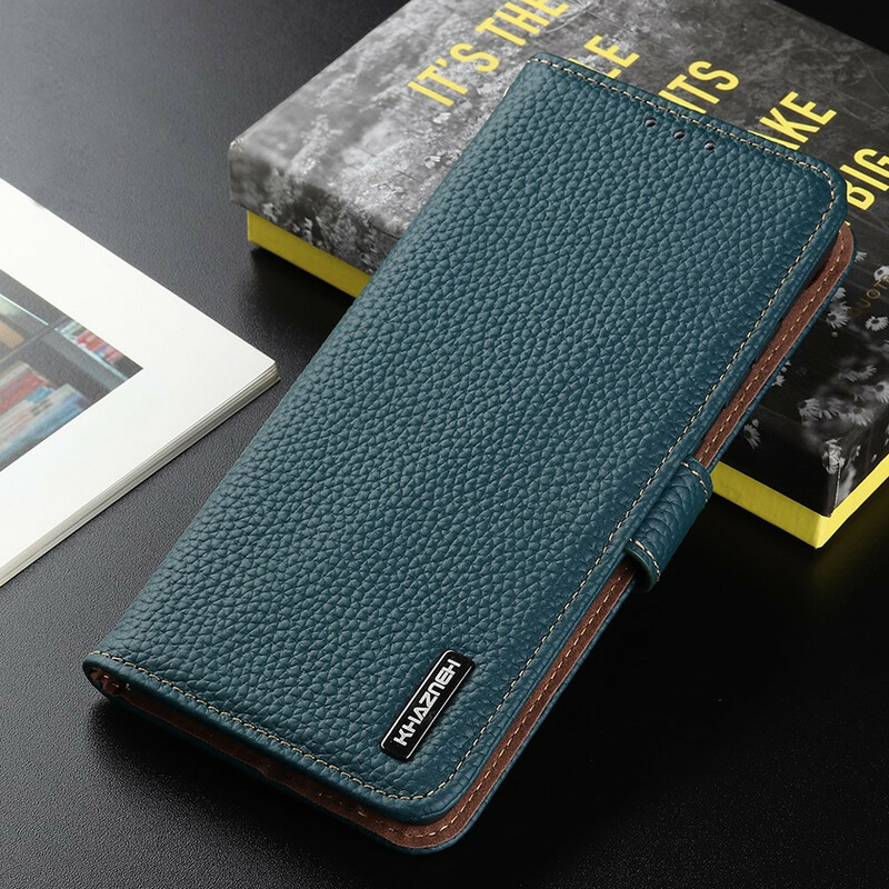 Case iPhone 13 Mini Genuine Leather Litchi KHAZNEH