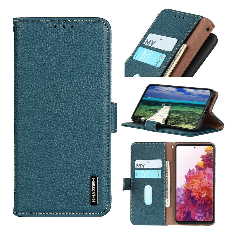 Case iPhone 13 Mini Genuine Leather Litchi KHAZNEH