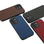 iPhone 13 Mini Case Leather Texture efeito couro de fibra de carbono