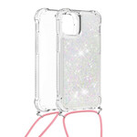 iPhone 13 Mini Capa Glitter com Lanyard