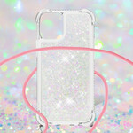 iPhone 13 Mini Capa Glitter com Lanyard