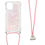 iPhone 13 Mini Capa Glitter com Lanyard