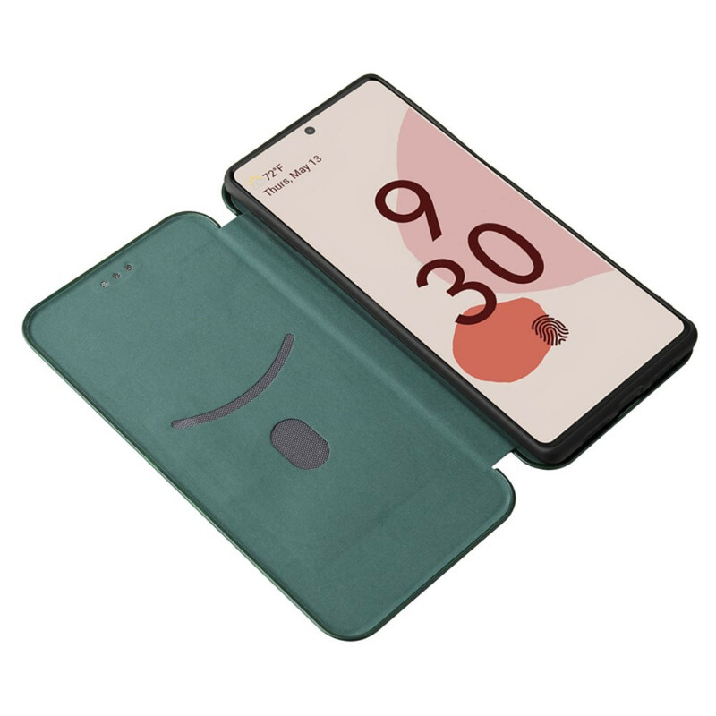 Tampa Flip Cover Google Pixel 6 Silicone Cor de carbono