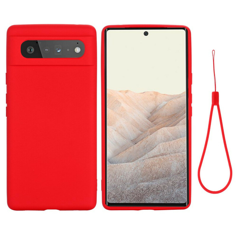 Google Pixel 6 Capa de Silicone Líquido com CordÃ£o