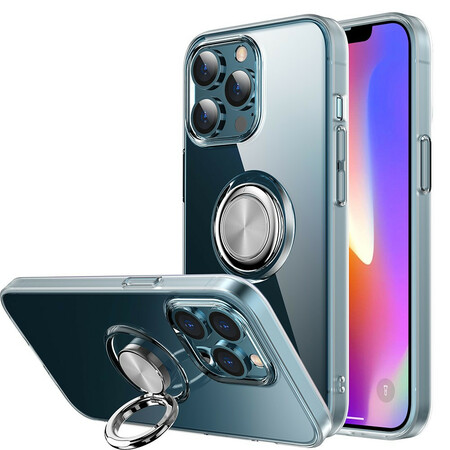 iPhone 13 Mini Capa transparente com suporte de anéis