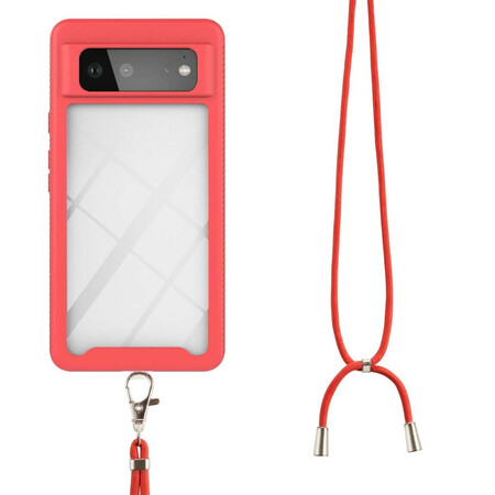 Capa Híbrida Google Pixel 6 com Cordão e Bordo Colorido