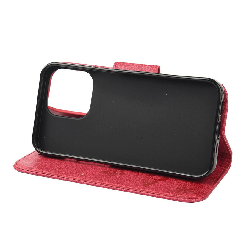 Capa para iPhone 13 Mini Borboletas Esplêndidas com Bracelete