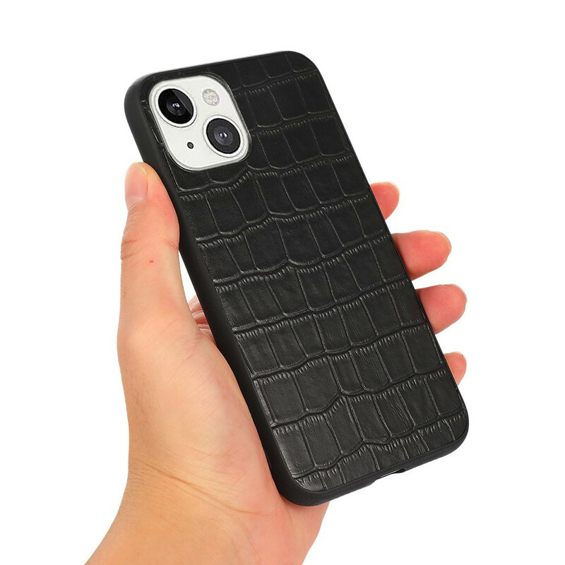 iPhone 13 Mini Capa de couro genuíno Crocodilo Textura