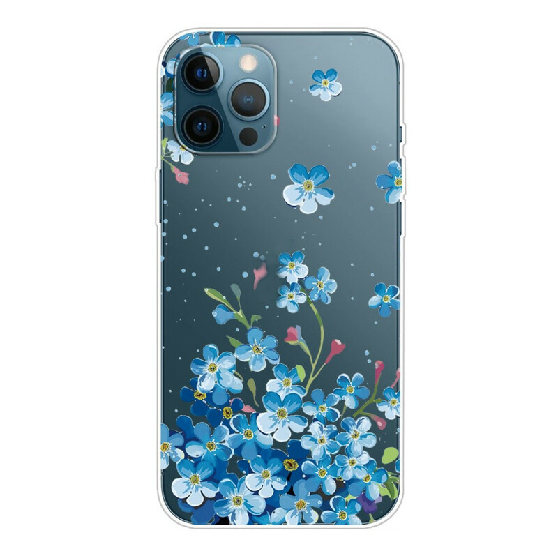iPhone 13 Pro Max Case Blue Flower Bouquet