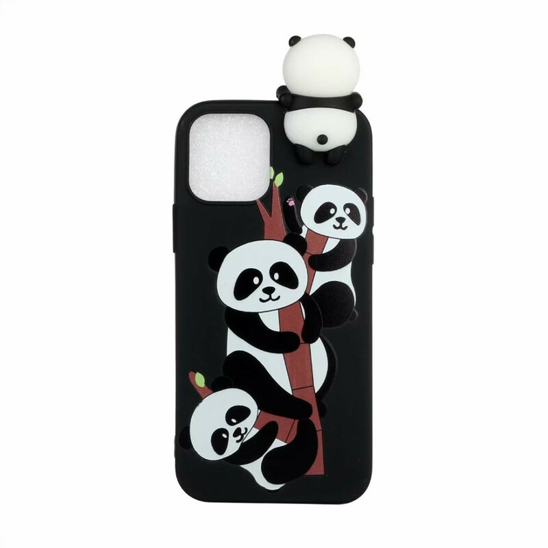 Case iPhone 13 Pro 3D Pandas On Bamboo