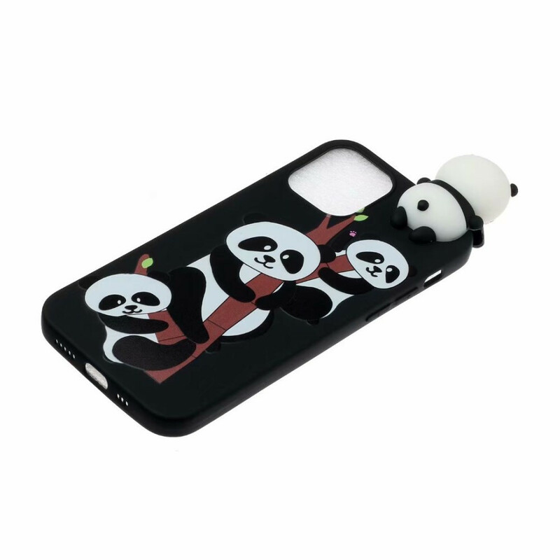 Case iPhone 13 Pro 3D Pandas On Bamboo