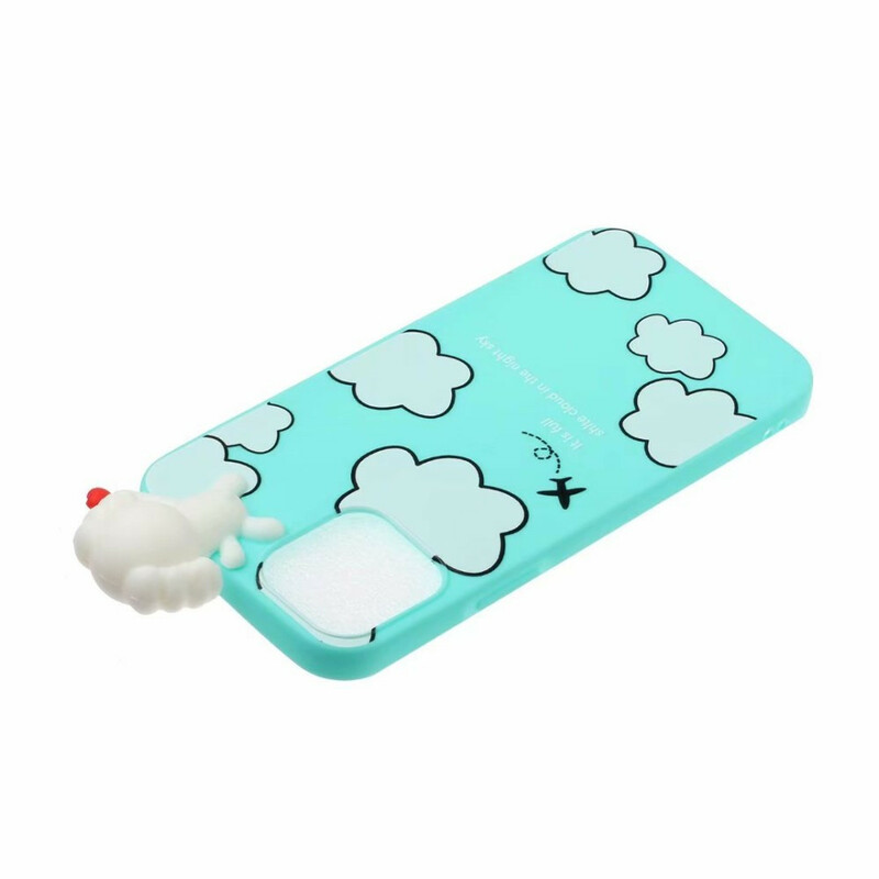 Capa iPhone 13 Pro Dog in the Clouds 3D