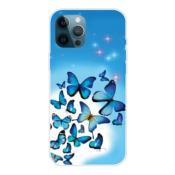 iPhone 13 Pro Max Case Blue Butterflies