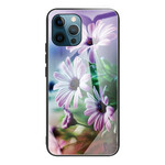 iPhone 13 Capa de vidro temperado Pro Flores realistas