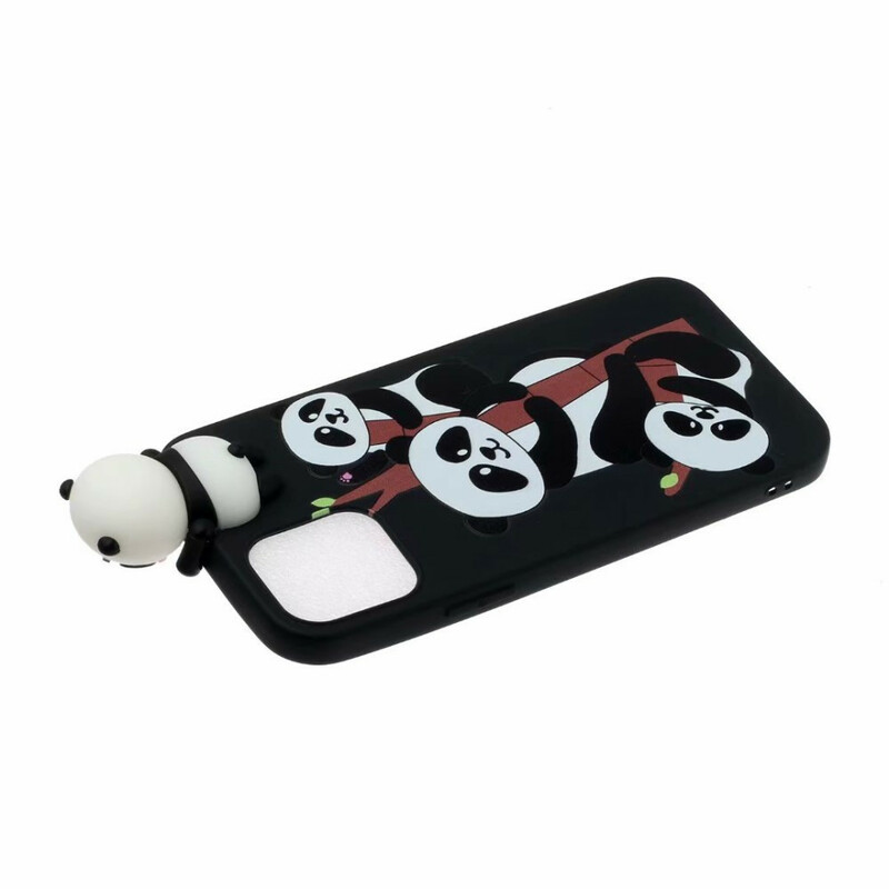 Case iPhone 13 Pro Max 3D Pandas On Bamboo