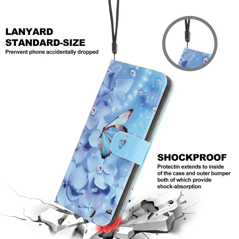 iPhone 13 Capa de protecção para borboleta de diamante Pro Diamond