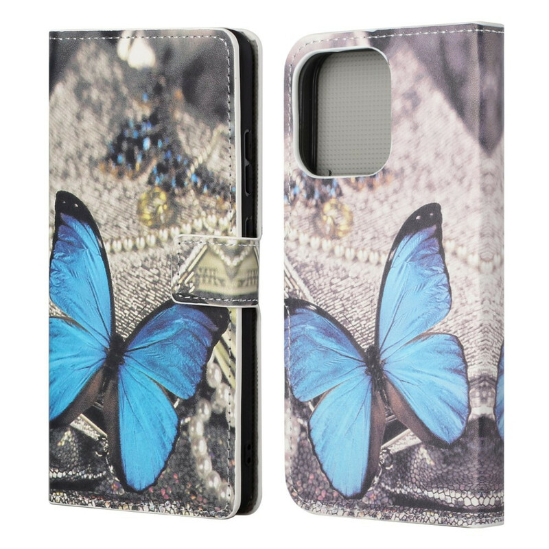 Capa iPhone 13 Pro Butterfly Blue