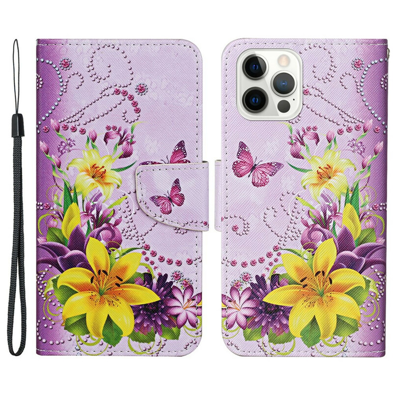 Capa para iPhone 13 Pro Magistral Flowers with Strap