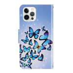 Case iPhone 13 Pro Variations Butterflies with Strap