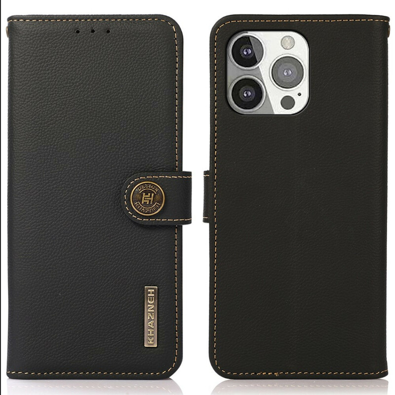 iPhone 13 Capa de couro KHAZNEH RFID Pro Genuine Leather Case iPhone 13 Capa de couro KHAZNEH RFID Pro Genuine Leather Case