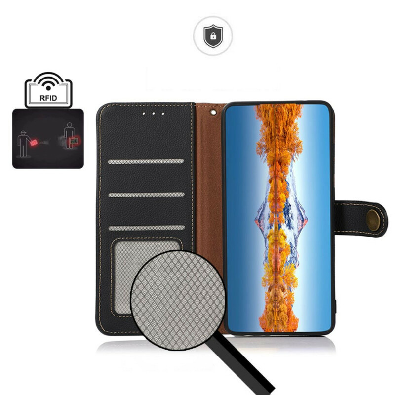 iPhone 13 Capa de couro KHAZNEH RFID Pro Genuine Leather Case iPhone 13 Capa de couro KHAZNEH RFID Pro Genuine Leather Case