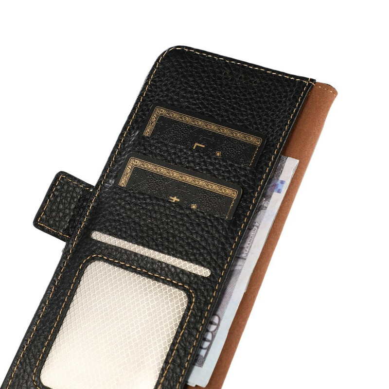 Case iPhone 13 Pro Leather Litchi RFID KHAZNEH