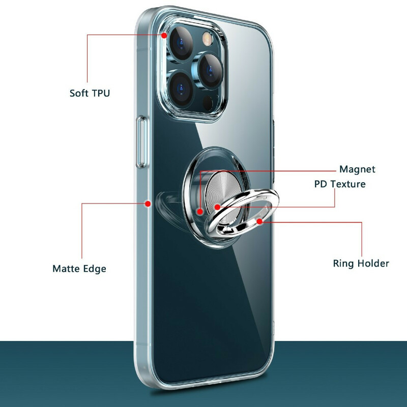 iPhone 13 Pro Clear Case com suporte de anéis