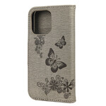Esplêndida capa para iPhone 13 Pro Splendid Butterflies with Strap