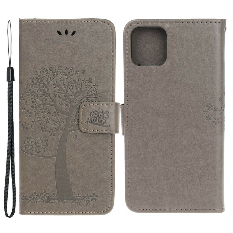 Capa para iPhone 13 Pro Tree and Owls with Strap