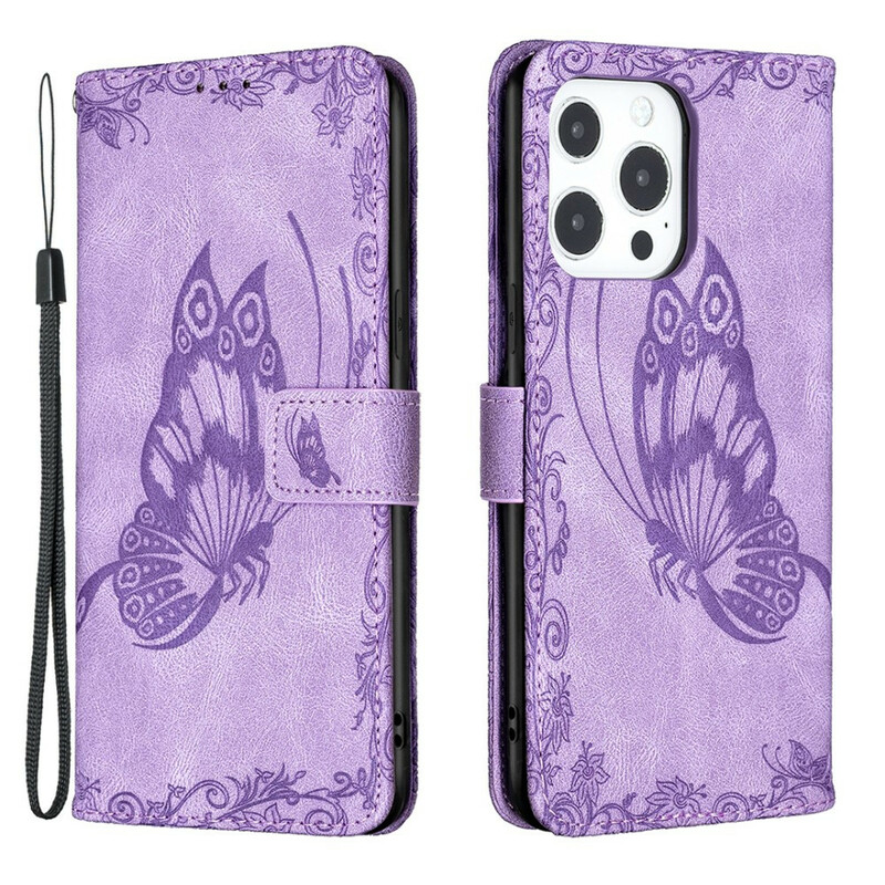 iPhone 13 Pro Baroque Butterfly Lanyard Case