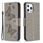 Capa para iPhone 13 Pro Butterfly Printed Lanyard