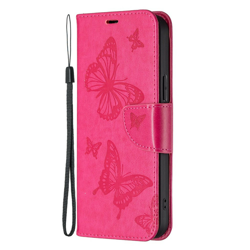 Capa para iPhone 13 Pro Butterfly Printed Lanyard