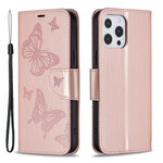 Capa para iPhone 13 Pro Butterfly Printed Lanyard