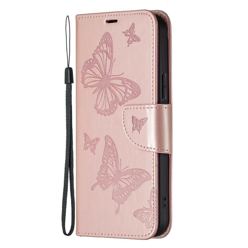 Capa para iPhone 13 Pro Butterfly Printed Lanyard