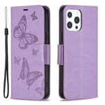 Capa para iPhone 13 Pro Butterfly Printed Lanyard