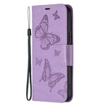 Capa para iPhone 13 Pro Butterfly Printed Lanyard