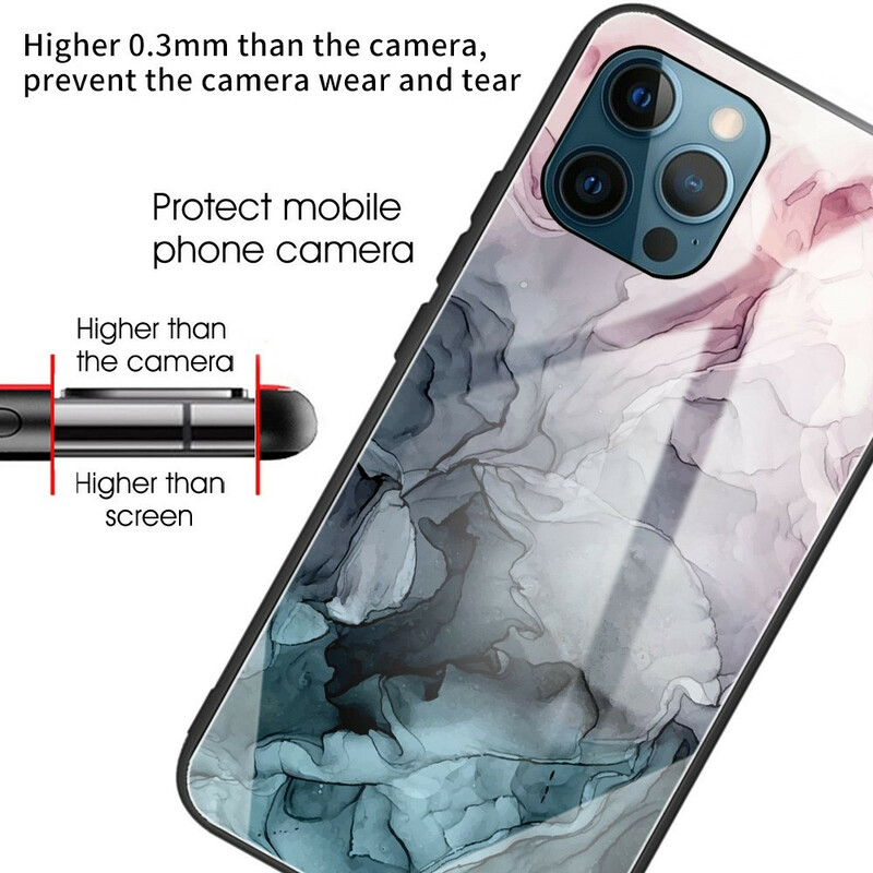 iPhone 13 Pro Max Case Marble Tempered Glass