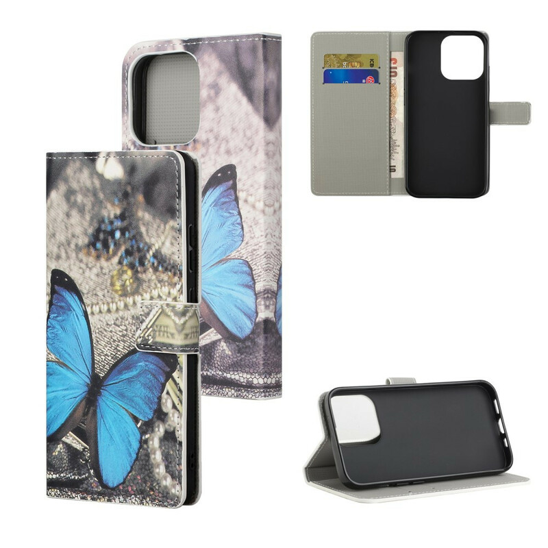Capa iPhone 13 Pro Max Butterfly Blue
