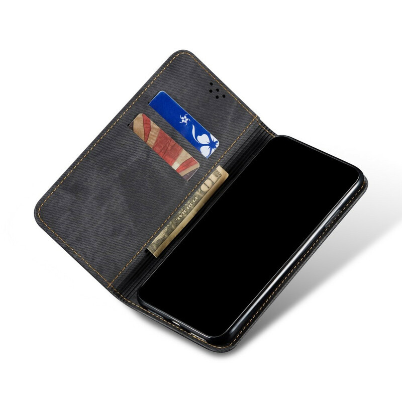 Tampa Flip Cover iPhone 13 Pro Max Faux Leather Texture Jeans