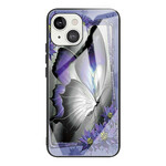 iPhone 13 Capa de vidro temperado Butterfly Purple