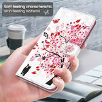 Capa para iPhone 13 Pink Tree e Black Cat