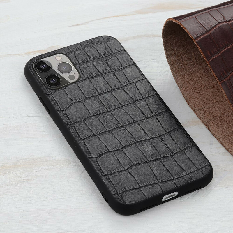 iPhone 13 Pro Max Capa de Couro Genuíno Crocodilo Textura