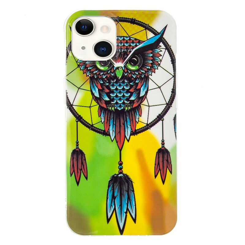 iPhone 13 Capa fluorescente Dreamcatcher Owl