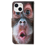 Capa para iPhone 13 Macaco com Lanyard