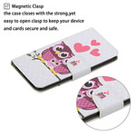 iPhone 13 Capa da família Owl com Lanyard