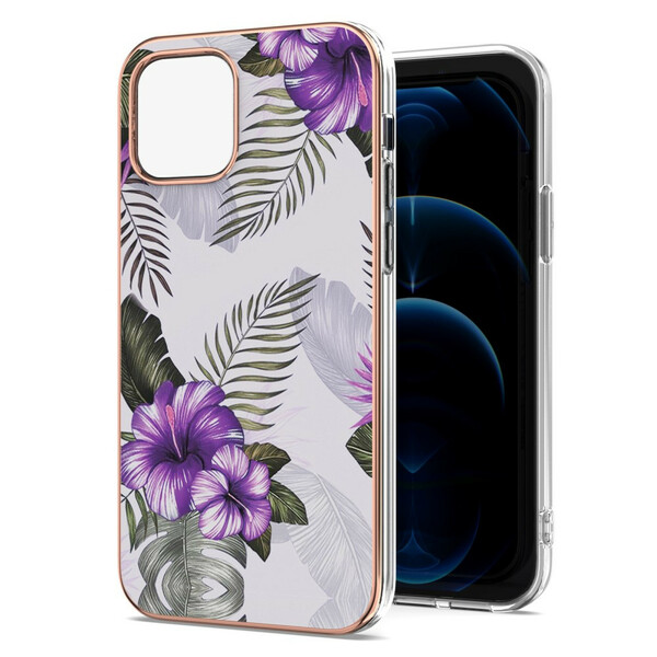 iPhone 13 Capa de flores púrpura