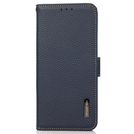 Capa iPhone 13 Couro genuíno Litchi KHAZNEH