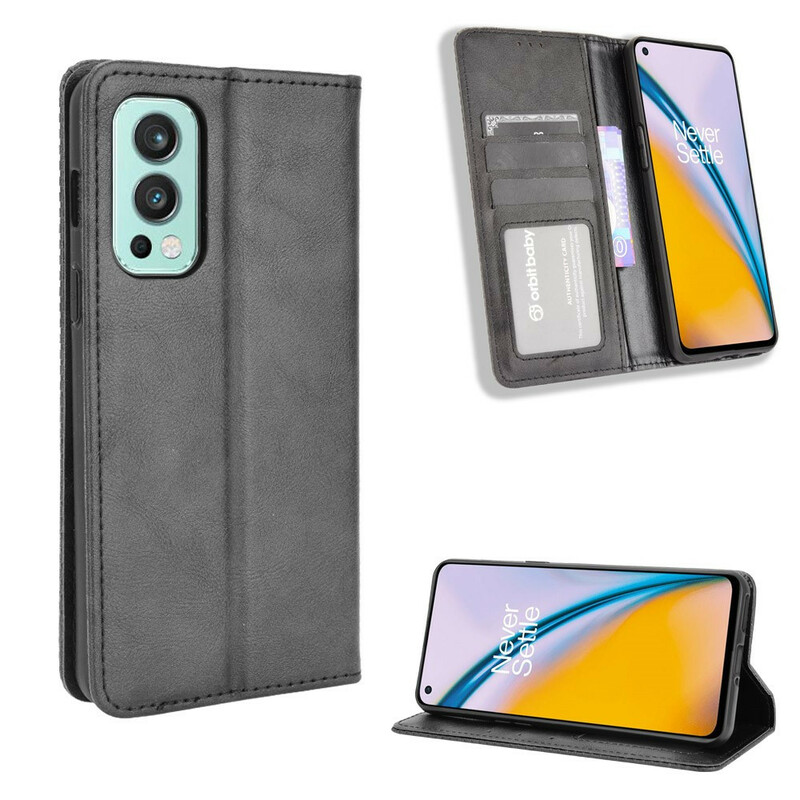 Capa Flip Cover OnePlus Nord 2 5G Efeito Couro Vintage Elegante